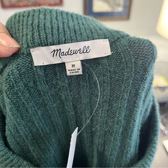Madewell Womens Medium Green Long Sleeve Crewneck Knit Pullover Sweater f - Picture 5 of 6